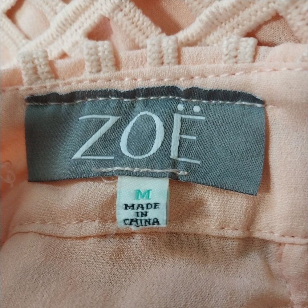 Endless Rose Zoe Peach Crochet Lace Cropped Pants Women's Sz M - Picture 4 of 12